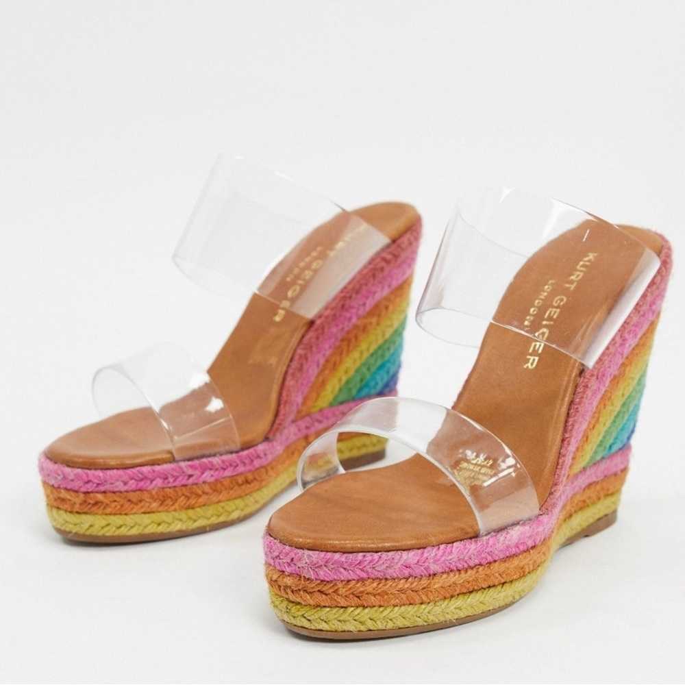 Kurt Geiger Rainbow London Ariana Wedge size 10